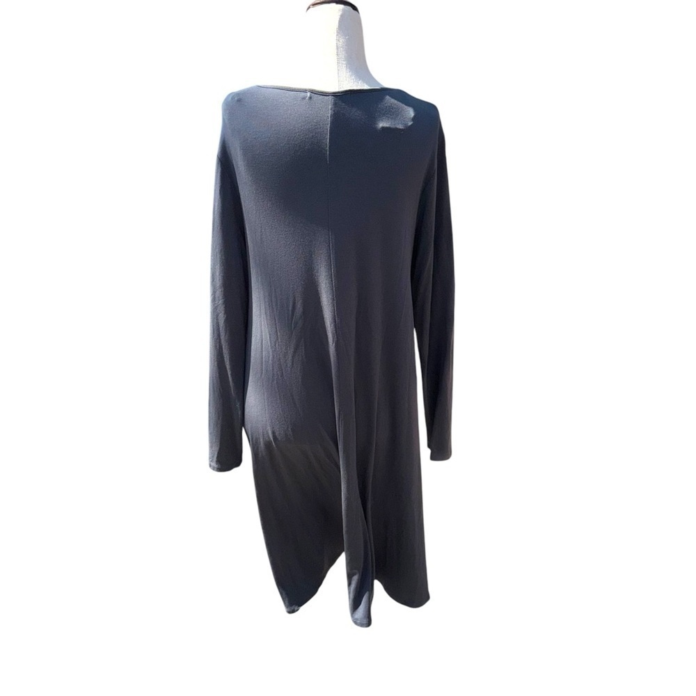 GUDRUN SJODEN Gray Abstract Lagenlook Long Sleeve Blouson Midi Dress Size M - Picture 10 of 14